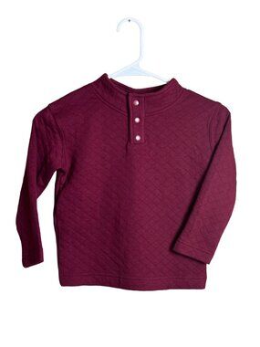 Jumping Beans Quilted Henley Burgundy 4T Pullover